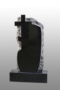Памятник вертикальный из карельского гранита с крестом АС-14